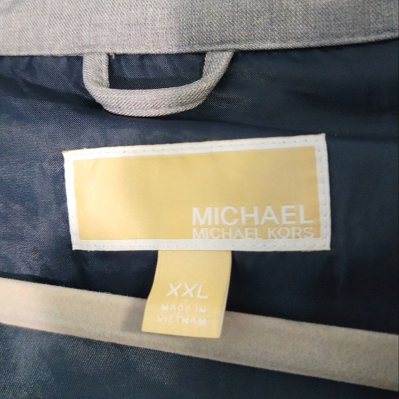 Michael Kors Men's Bomber Jacket Grey Polyester Windbreaker Lined Size 2XL - Picture 11 of 14